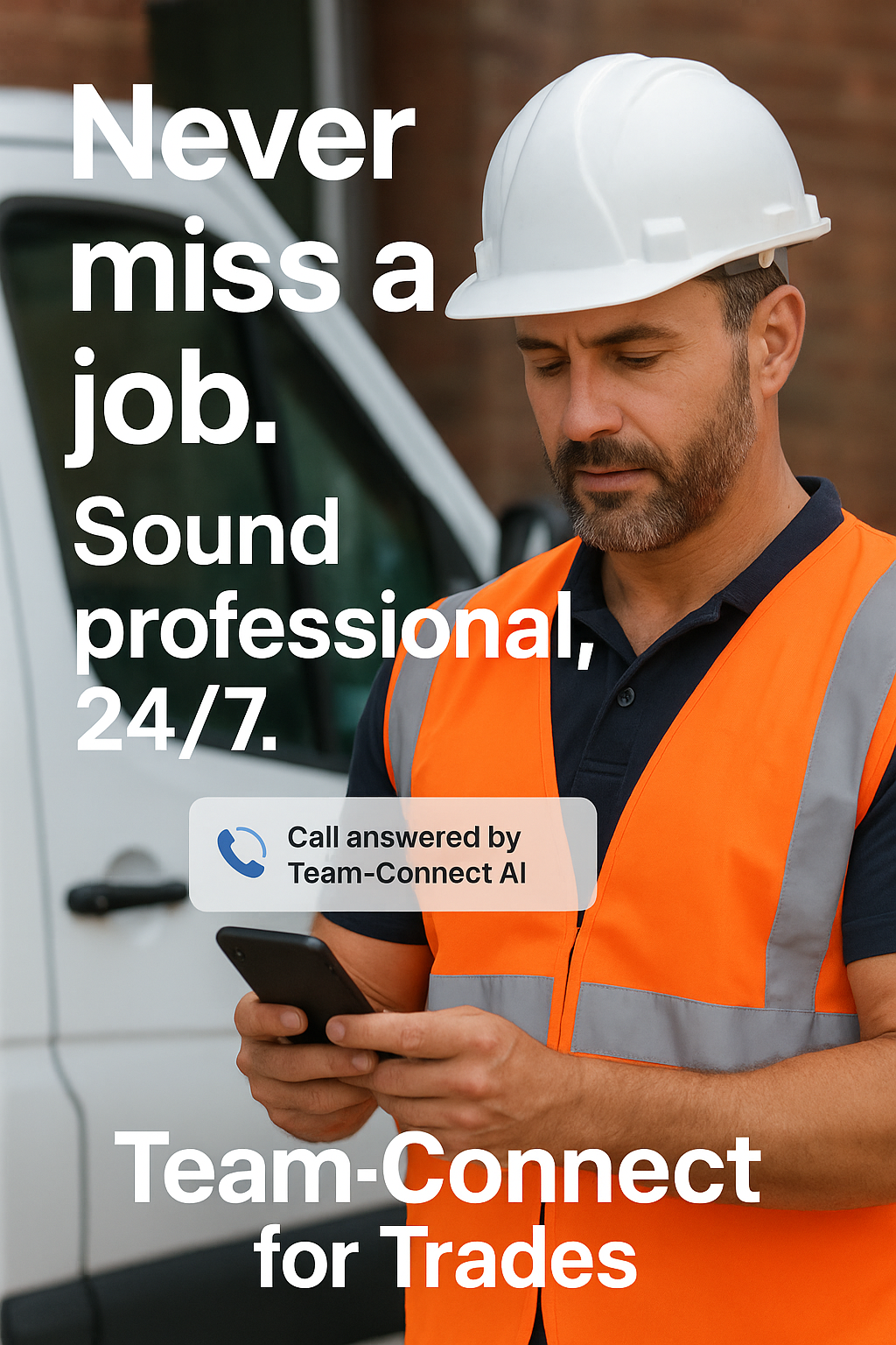 Business landline marketing asset specifically designed for trades, contractors, and service-based businesses
