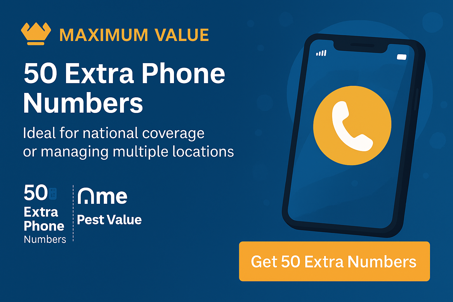 Extra numbers 50 pack social media marketing asset for Team-Connect large enterprise phone solutions