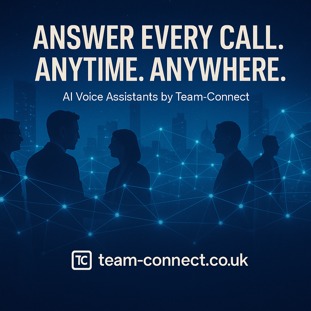 Landline anytime anywhere marketing asset showcasing Team-Connect flexible business communication solutions