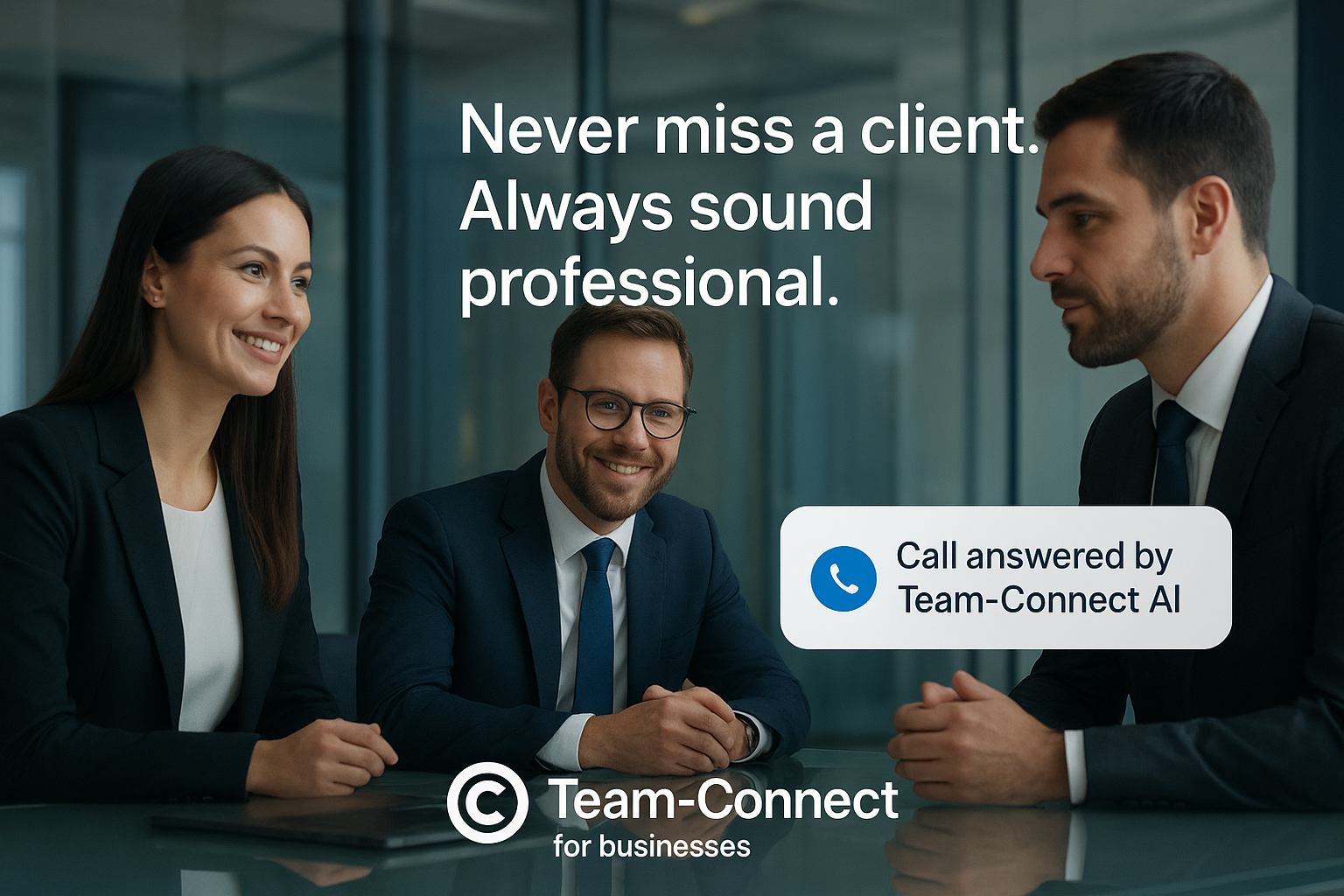 Landline Pro package marketing asset featuring Team-Connect premium business phone solutions