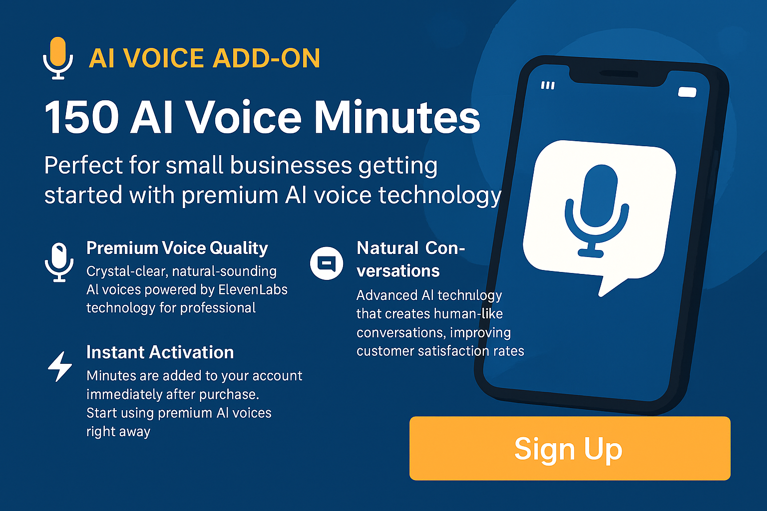 AI voice 150 minutes social share marketing asset for Team-Connect starter voice packages