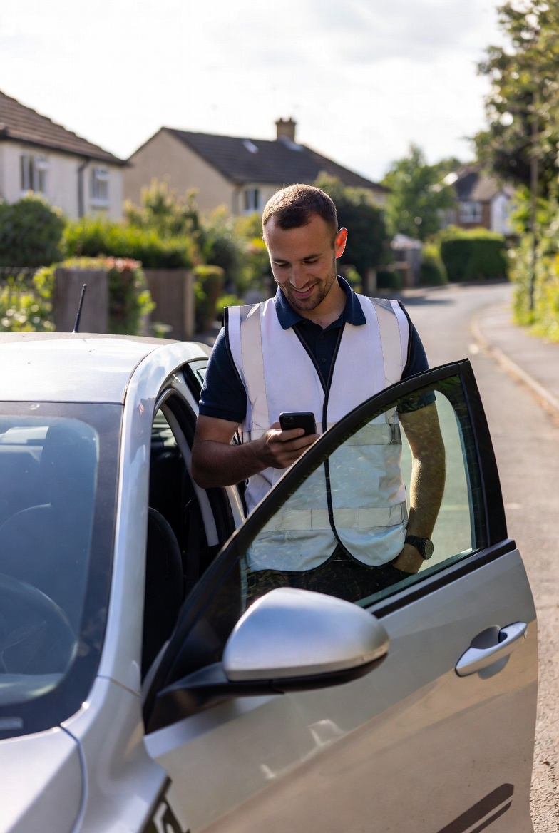 Driving school business landline filling diary