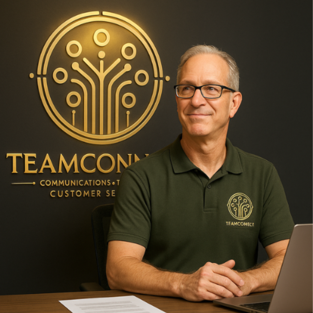Adam Harrison, professional business landline specialist for Team-Connect, expert in UK business phone systems and customer service