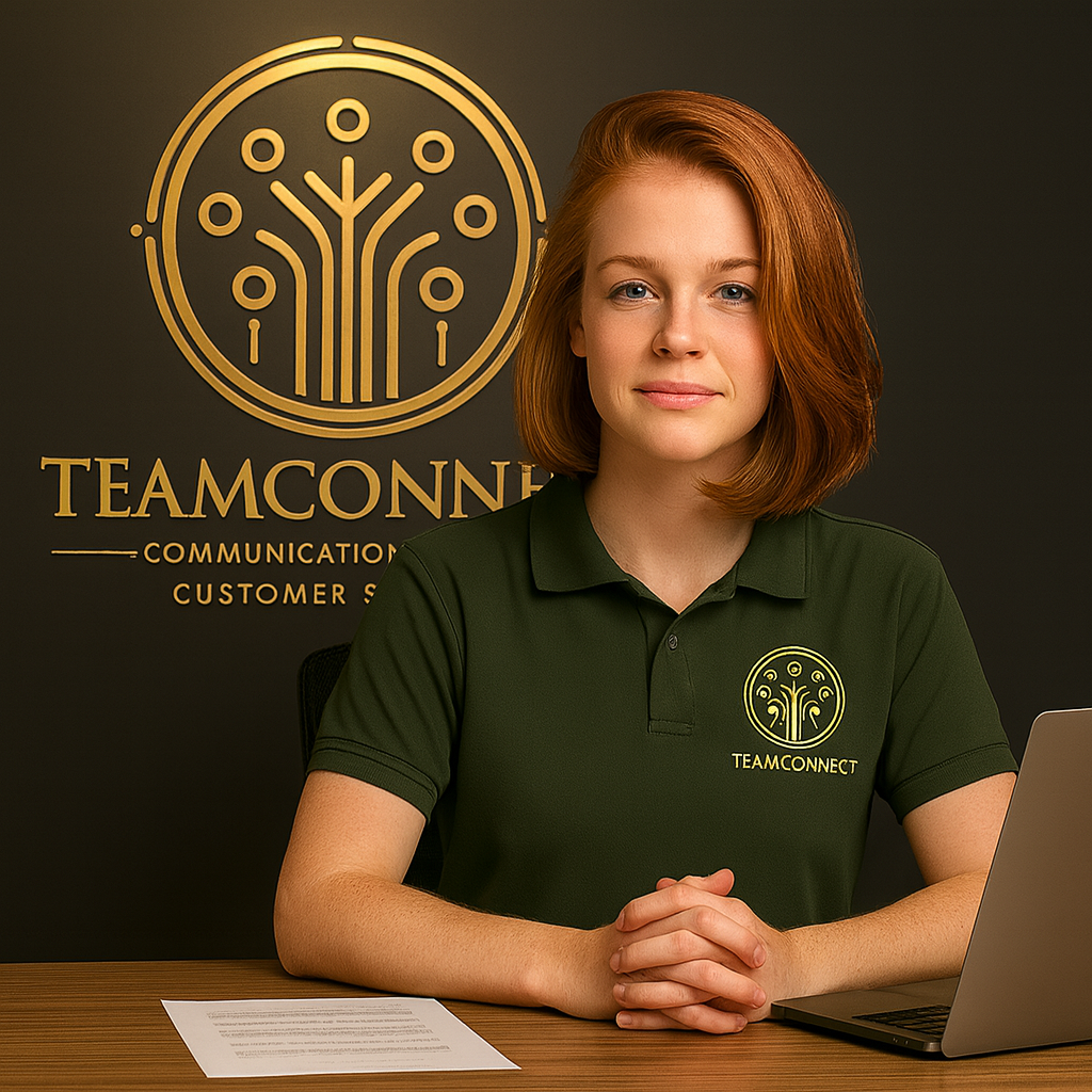 Dominique Powers, AI virtual assistant providing 24/7 intelligent customer service for Team-Connect clients