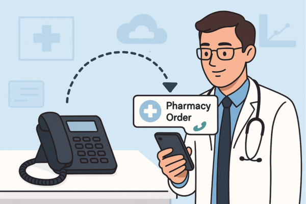 Team-Connect Business Landline interface showing virtual business landline on smartphone and laptop, with features like mobile apps, instant UK numbers, call forwarding, voicemail, and simultaneous ringing.