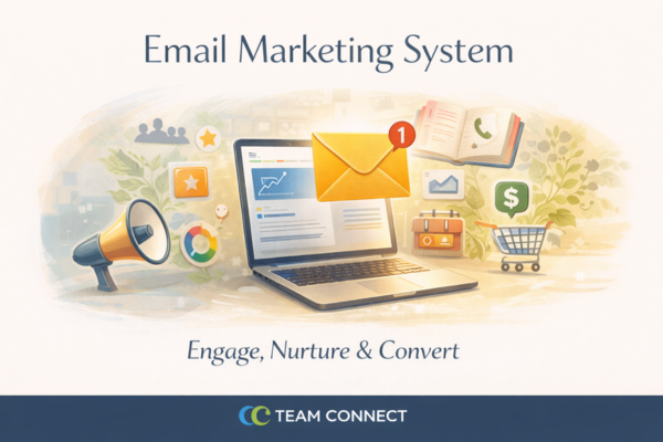 Email Marketing UK guide showing newsletter templates, automation workflows and analytics